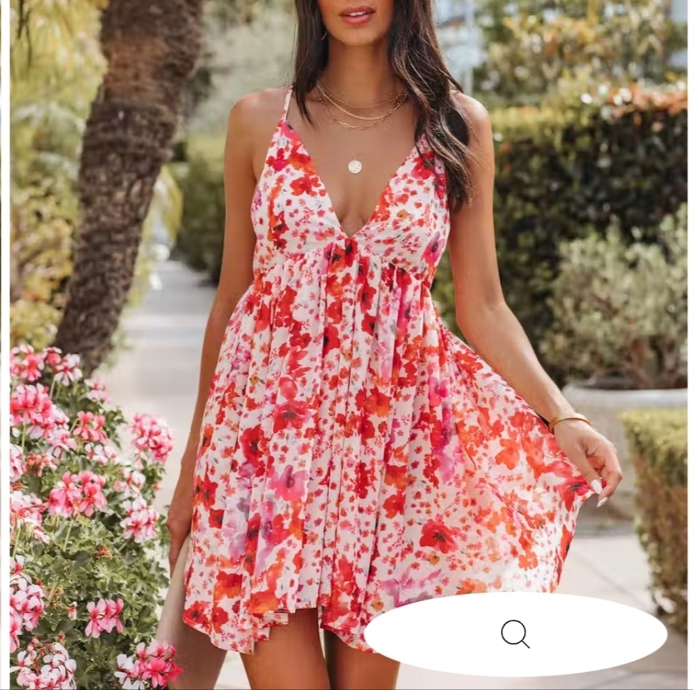 BLOOMING POPPY FLORAL BABYDOLL dress